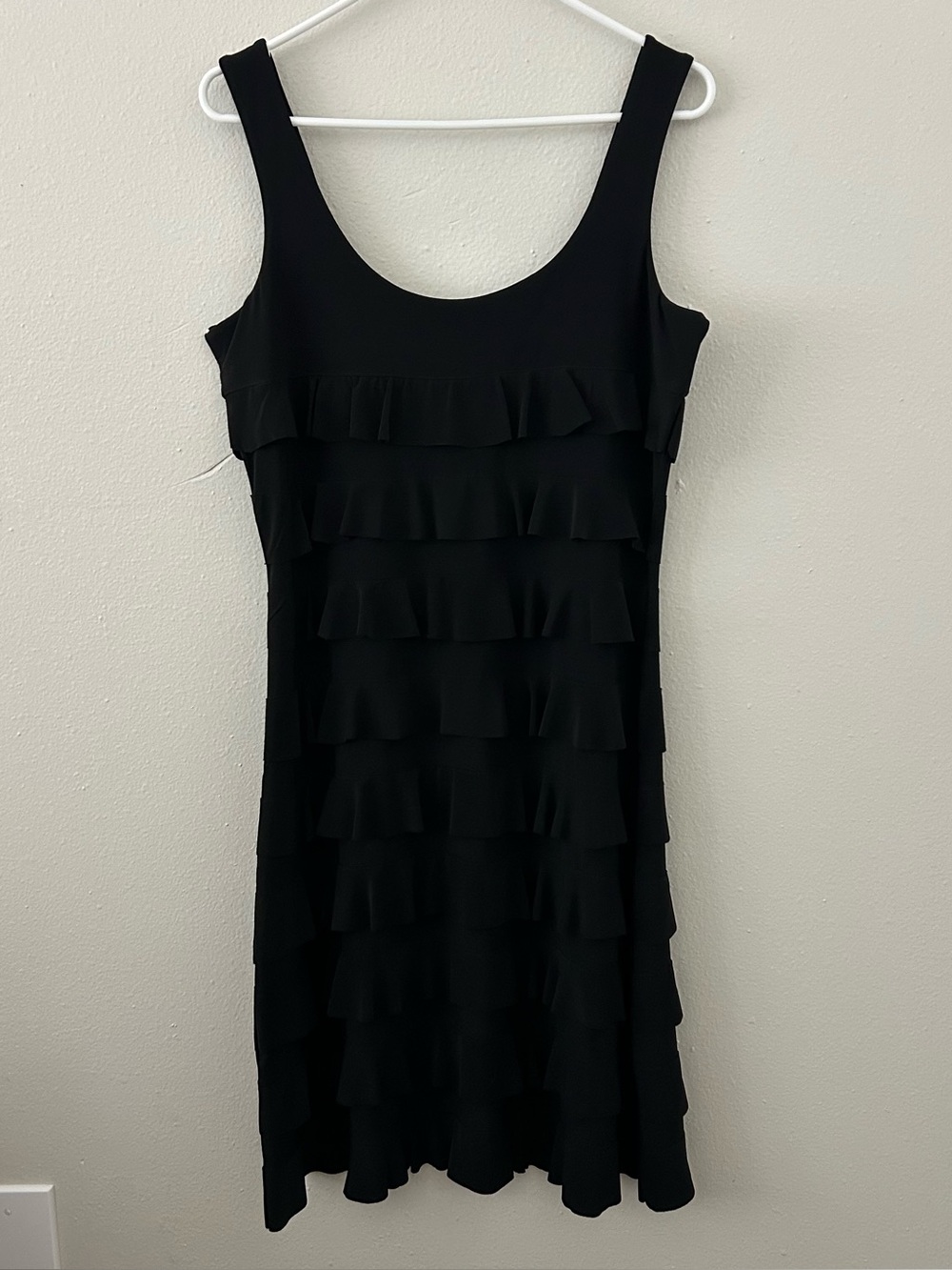 Tango Mango Swarovski Crystal Rhinestone Ruffle Dress Knee Length Black Size M - Picture 5 of 10